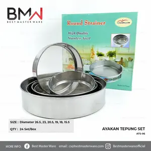 Ayakan Saringan Tepung Terigu Santan Stainless Round Strainer
