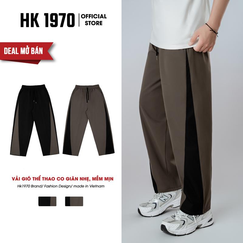 Quần Gió HK1970 Ống Suông Vải Thể Thao Co Giãn Nhẹ, Vải Thoáng Mát, Mềm Mịn Phong Cách Đường Phố Phá Cách Q223