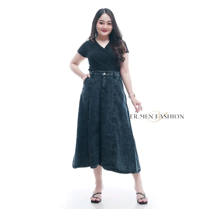 Rok Jeans Wanita Skirt Mayung / Rok Jeans Wanita Korean Style / Rok Jeans Wanita Jumbo 7/8 / Rok Jeans Wanita 7/8 JUMBO Karet Denim Korean 5