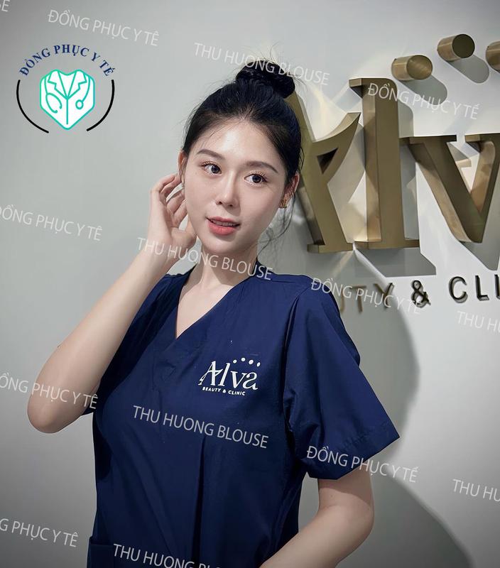    Giá Xưởng   Đồng phục Spa nhiều màu  Bộ quần áo y tế Áo blue dược sĩ Bộ Scrubs bác sĩ Áo Spa Nam Nữ scrub scotim Women Top 