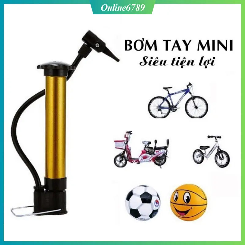 Bơm mini cầm tay, bơm xe đạp trẻ em, người lớn... tiện lợi mã OB2 0