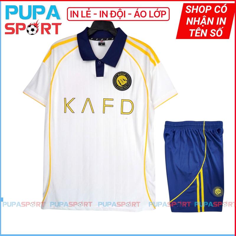 Bộ Đồ Đá Banh Jp Clb Alnass 25 26 Cổ Gập - Màu Trắng Vải Thun Lạnh Cao Cấp Cho Nam Nữ Có In Tên Sport Quần Top quanao bong da