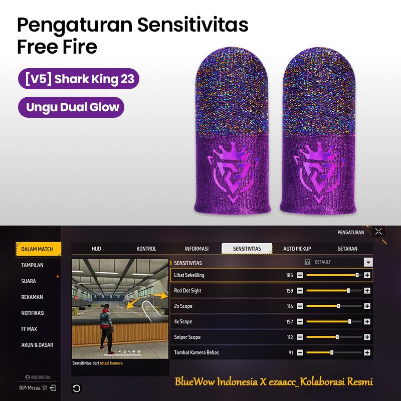 ‌BlueWow V4 Ice SilkFinger Sleeve/Pro Lengan Jari- Putih Sarung Jari Gaming Generasi Baru - Material Ice Silk/Shark Gaming-Material Nanofiber Premium | High Sensitivity & No Miss Touch | Anti-Sweat + Screen Safe untuk Garena/PUBG/MLBB