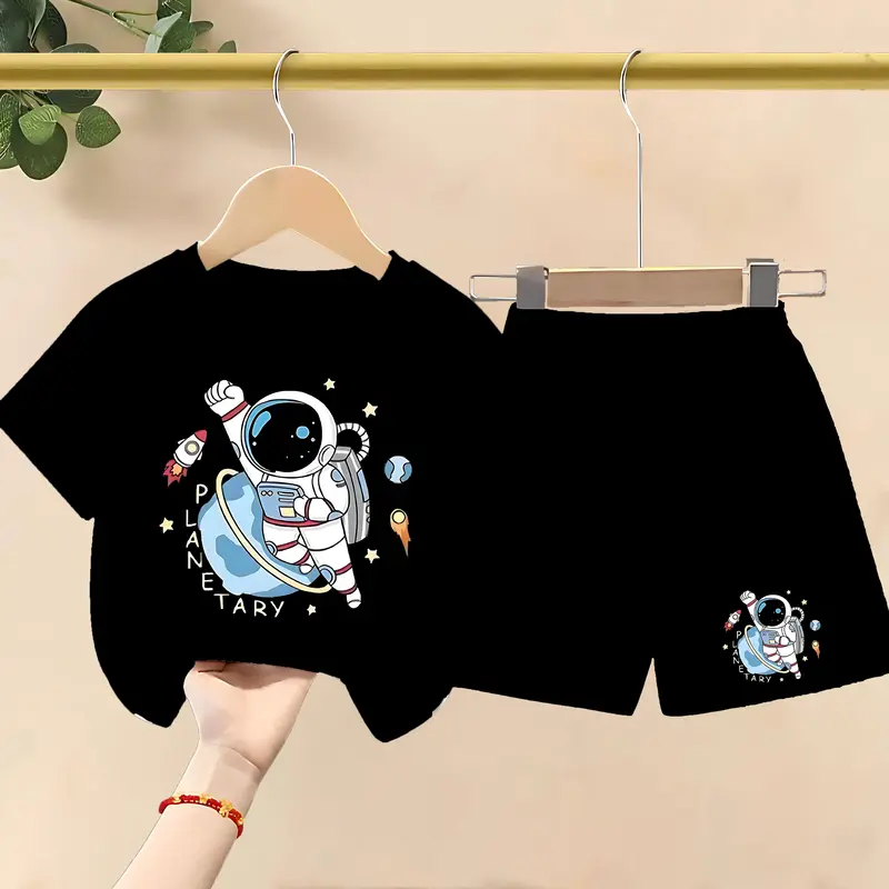 Setelan Baju Dan Celana Anak-Anak Astronot Planetary Untuk Usia 1-10 Tahun - Setelan Anak Laki-Laki 4