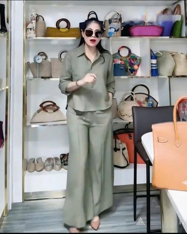 Set Bộ Sơ Mi Nữ, Áo Đuôi Tôm, Quần Dài, Chất Đũi Thoáng Mát, set đồ đẹp Top Women, do bo mac nha 2025 Mã MP57