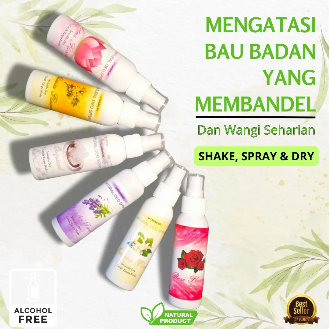 NATURAL DEODORANT TAWAS SPRAY ORGANIK PENGHILANG BAU BADAN KETIAK ALAMI BY LCW