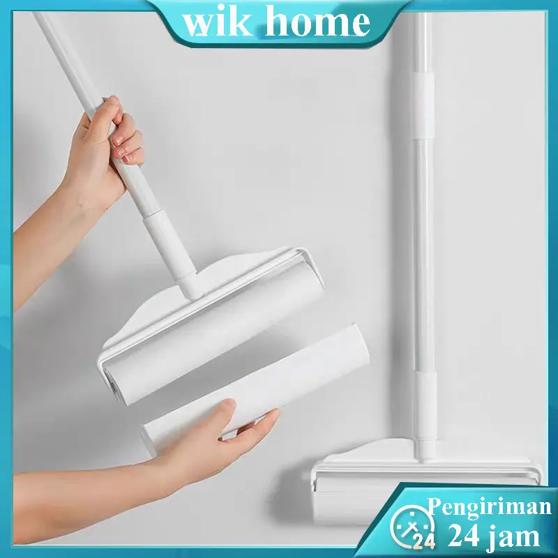 pel rol Pembersih bulu kucing Sticky Roll Pembersih Bulu Kucing Lint Roll Dapat dirakit pegangan pendek pegangan panjang 124CM roll bulu kucing roller penghilang debu Baik untuk Sticky Roll Pembersih