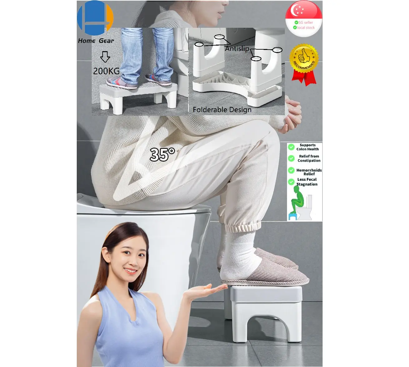 Toilet Stool Poop Stool Adult, Sturdy Plastic Toilet Step Stool for Adults,Plastic Portable Toilet Poop Adjustable Foot Stool for Bathroom, Potty Stool Squat for Kids Seniors, Japanese style,Easy to Wash