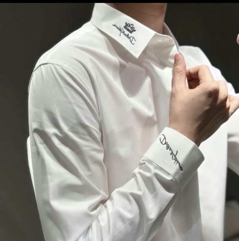 Áo sơ mi tay dài thêu chữ cổ và tay áo, vải lụa mềm mịn sang trọng mẫu mới- MỸ LINH SHOP áo sơ mi silas