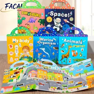 【Pengiriman Lokal Cepat】Buku Stiker Jelly Anak-Anak yang Dapat Digunakan Kembali Buku stiker edukatif bertema beragam untuk anak-anak, menggabungkan kesenangan dengan pembelajaran. Books buku  gambar  anak