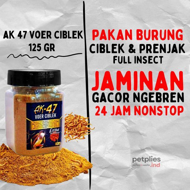 AK-47 VOER CIBLEK 125GR EXTRA ULAT HONGKONG Makanan Burung Ciblek Kristal Sawah Jawa Prenjak Pleci Stamina Fighter Meningkatkan Volume Suara & Stamina Burung AK-47 VOER CIBLEK 125GR EXTRA ULAT HONGKONG Makanan Burung Ciblek Kristal Sawah Jawa Prenjak Pleci Stamina Fighter Meningkatkan Volume Suara & Stamina Burung