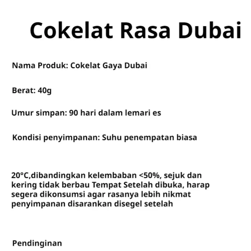 Coklat Dubai Pistachio Kunafe Enak 100gr - Snack Food Wafer dubái - Jajanan, Chocolate 6