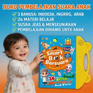Mainan Calistung Paud Buku Elektronik Bersuara 3 In 1: Indonesia, Inggris, Mandarin. Audio Book Belajar Membaca, Menulis Awal, Berhitung Dasar. Untuk Anak 3, 4, 5 Tahun, Tk. 26 Tema: Abjad, Huruf Besar Kecil, Angka, Hewan, Warna, Buah, Sayur, Tubuh
