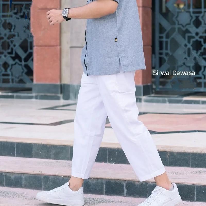 Product Introduction of COD Celana Sirwal Dewasa Celana Cowok Distro Warna Putih Model Saku Retsleting Sebelah Kanan Casual Pria Formal Panjang Hitam Fit Navy Chino 7