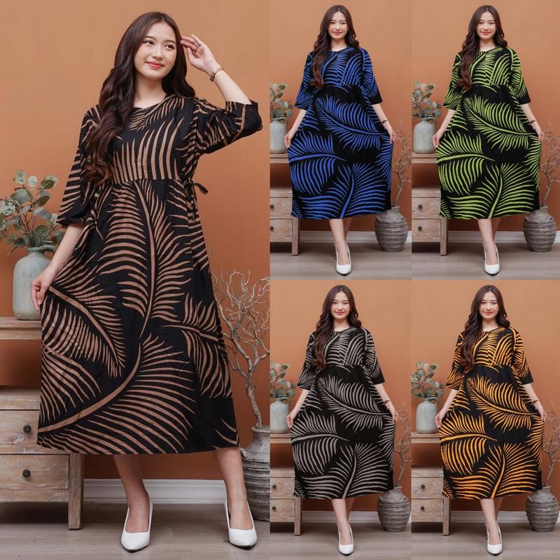 Product Introduction of Daster CHIBI LAVINA Busui Resleting Depan Tali Kanan Kiri Daster Rayon Motif Lengan 7/8 Casual Wanita Dress Bumil 2