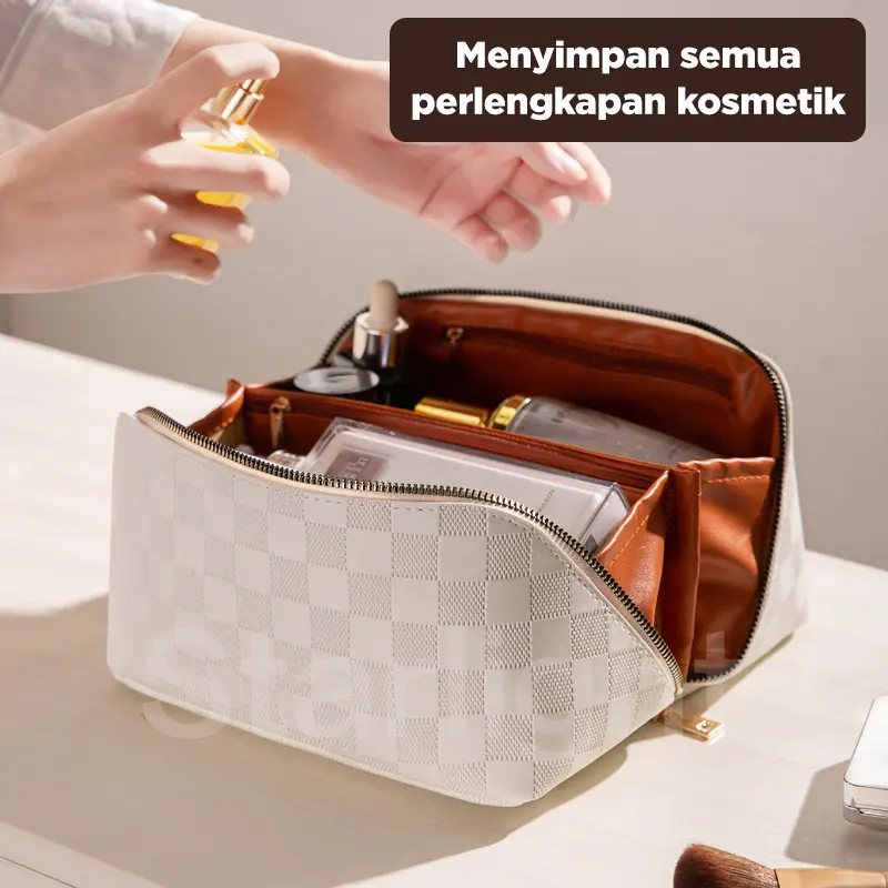Starlight Tas Kosmetik PU Women Travel Make Up Organizer Bag Pouch Cosmetic Bag Tas Kosmetik Model Sekat HSB241 2