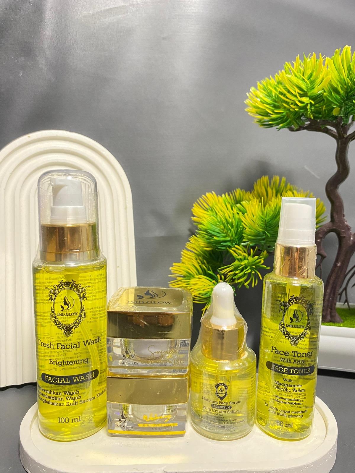 Skincare paket lengkap serum (5 item) imd glow Perawatan Wajah Hitam Kulit Kering Kulit sensitif Semua Jenis Kulit ori 1000%