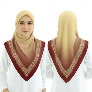 Hijab Segiempat Motif Bahan Voal Gradasi series terbaru kekinian