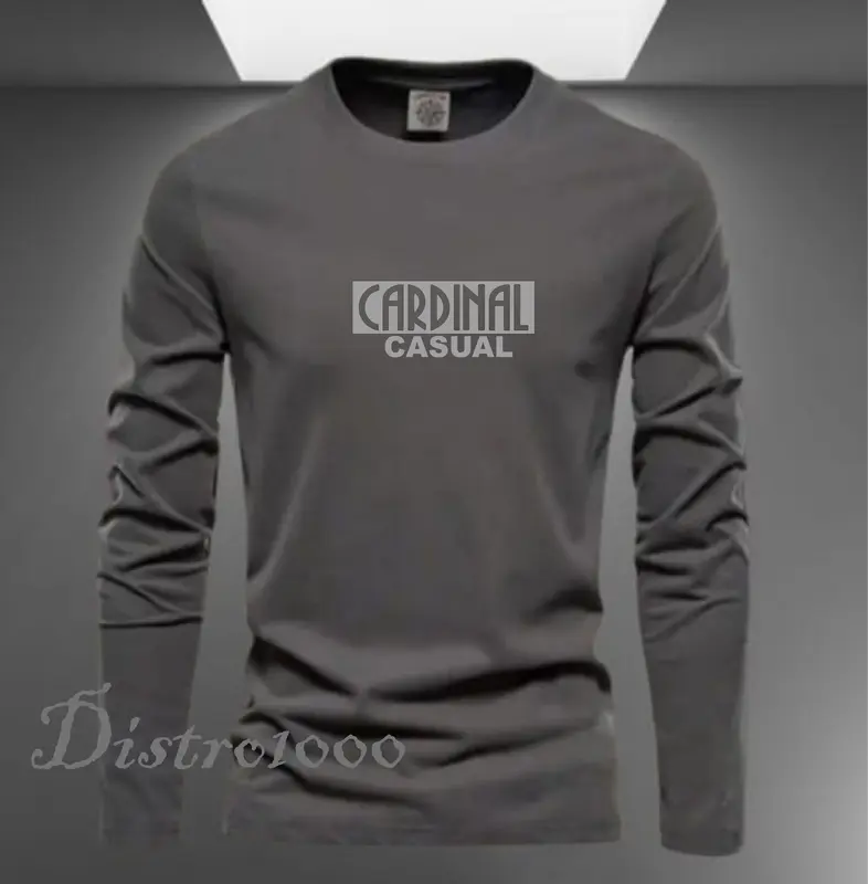 PROMO COD ( BAHAN TEBAL )  Kaos Distro 100% COTTON Kaos pria I Wanita Lengan Panjang[C4RDIN4L BLOK]  prin GREY Premium 3