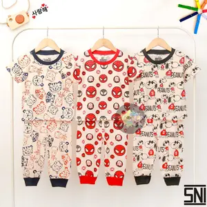 VIZKA Kids - SETELAN PAJAMAS PREMIUM ANAK LAKI - LAKI / SETELAN BAJU TIDUR ANAK USIA BABY - 6 TAHUN / SETELAN MOTIF FULL GAMBAR SPIDERMAN / ANIMAL / SUPERHERO