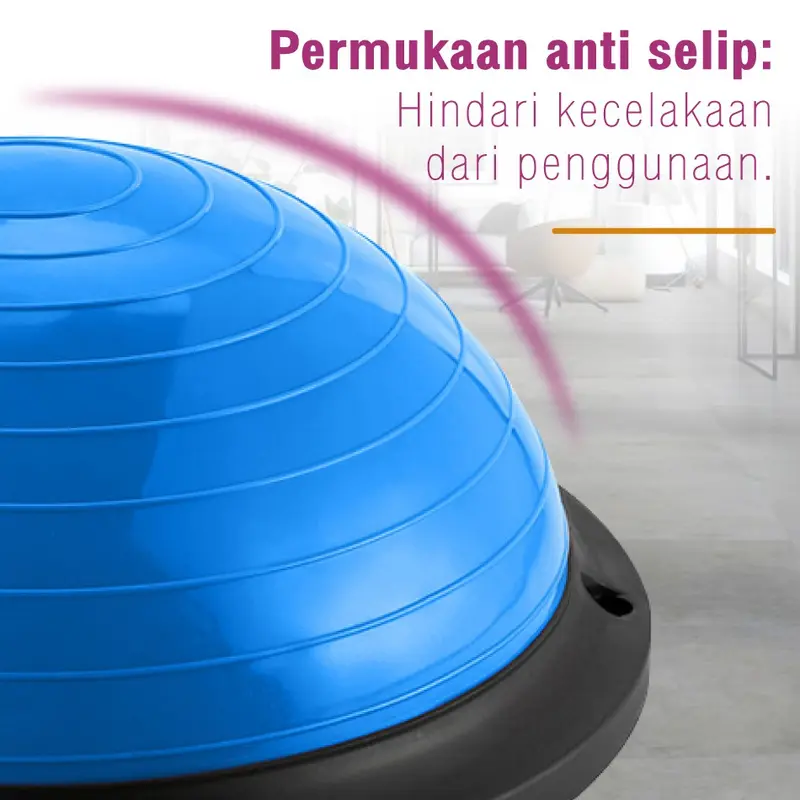 BOSU GYM BALL ALAT OLAHRAGA BOLA FITNESS PILATES BALANCE PAD BALL FREE PUMP & RESISTANCE BAND 3