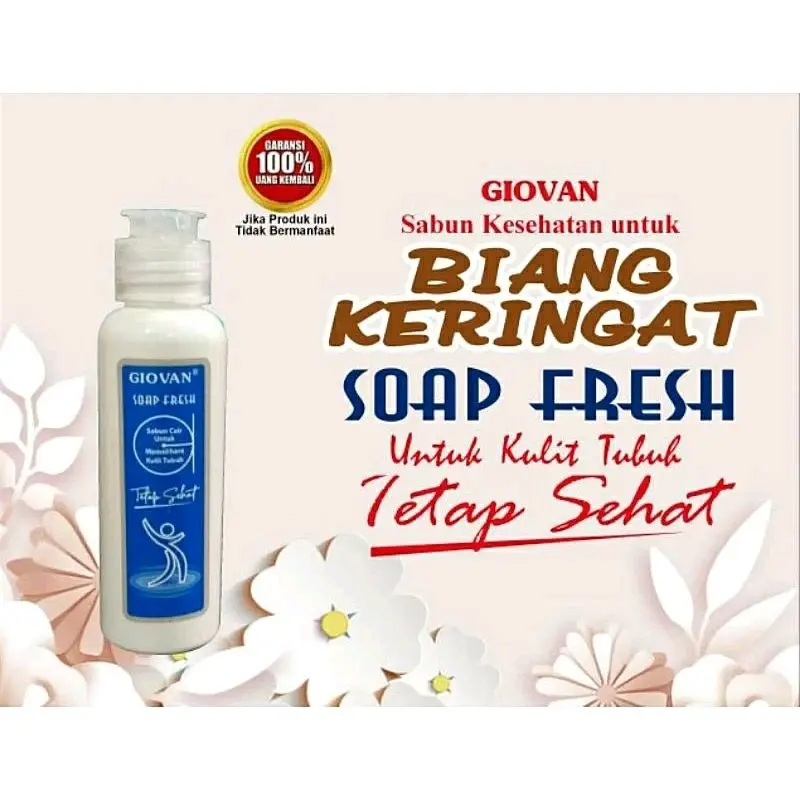 3 Pcs GIOVAN SOAP FRESH 90 ML  / SABUN BAYI CAIR GIOVAN SOAP 90 ML Kulit Biang