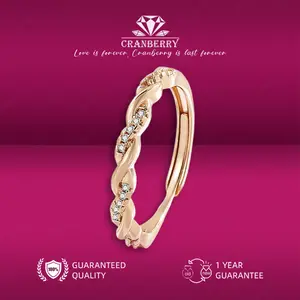 OS1-R223 Cincin Wanita Cranberry Jewelry Premium Lapis Emas 18k Anti Luntur Anti Berubah Warna Garansi 1 Tahun Resmi Size Adjustable Kualitas Grade Terbaru Aksesoris Perhiasan Cincin Nikah Permata VVS1 Elegan COD Korean Style