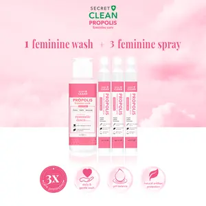 [FYC] Secret Clean Propolis Feminine Wash & Spray Care Package Romantic Love | Happy Day 1/2/3/4 Pcs - Sabun Pembersih Area Kewanitaan Dengan Antibakteri Alami Untuk Membantu Menjaga Kebersihan Miss V Mengurangi Bau Tidak Sedap Dan Keputihan