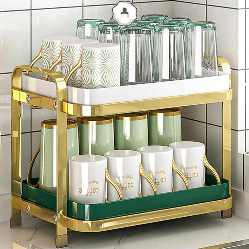 Cup Rack Kitchen Storage Rack Coffee Cup Glass Rack Drain Rack - TikTok ...