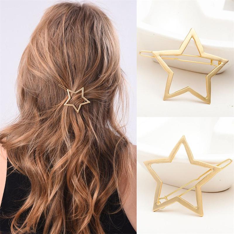 Accessories Hair Styling Ponytail Hairpins Barrettes Knot Hair Clip Metal Hairclips Star Heart Hair Pins Geometric Hairpins 4