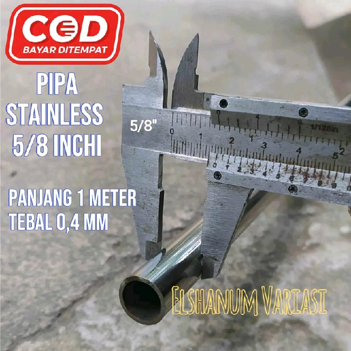 16(COD) PIPA STAINLESS STEEL ⅝inchi tebal 0,4 mm OD 16mM panjang 1 meter Anti Karat