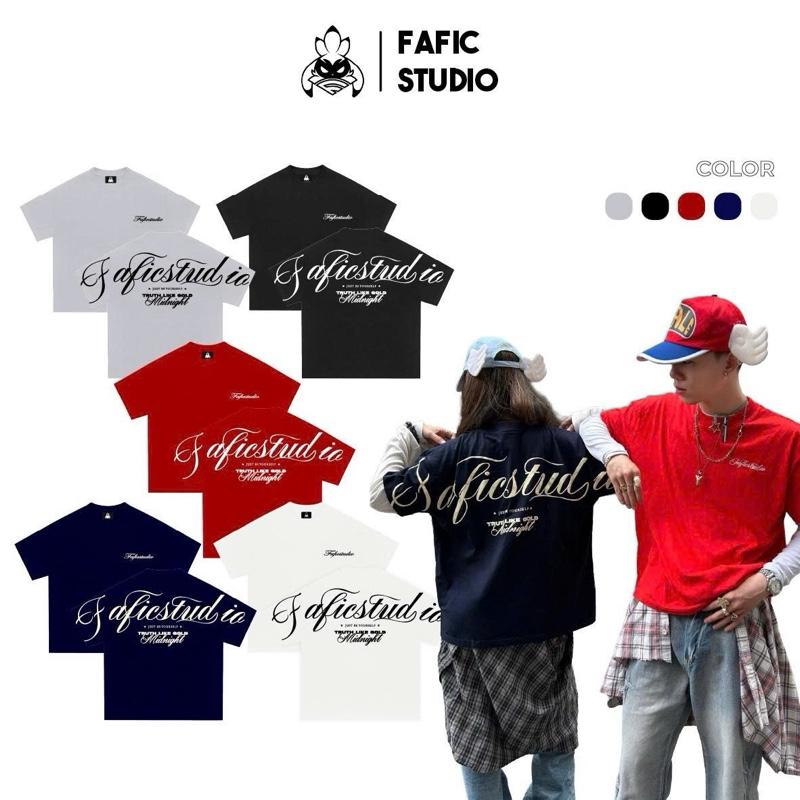 Áo thun Boxy cổ tròn tay ngắn FAFIC MIDNIGHT cotton 280gsm mùa hè nam nữ unisex local brand