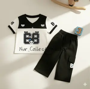 Setelan Baju Jersey Kuromi Pita Anak Perempuan Usia 3-12 Tahun Warian 5warna Terbaru