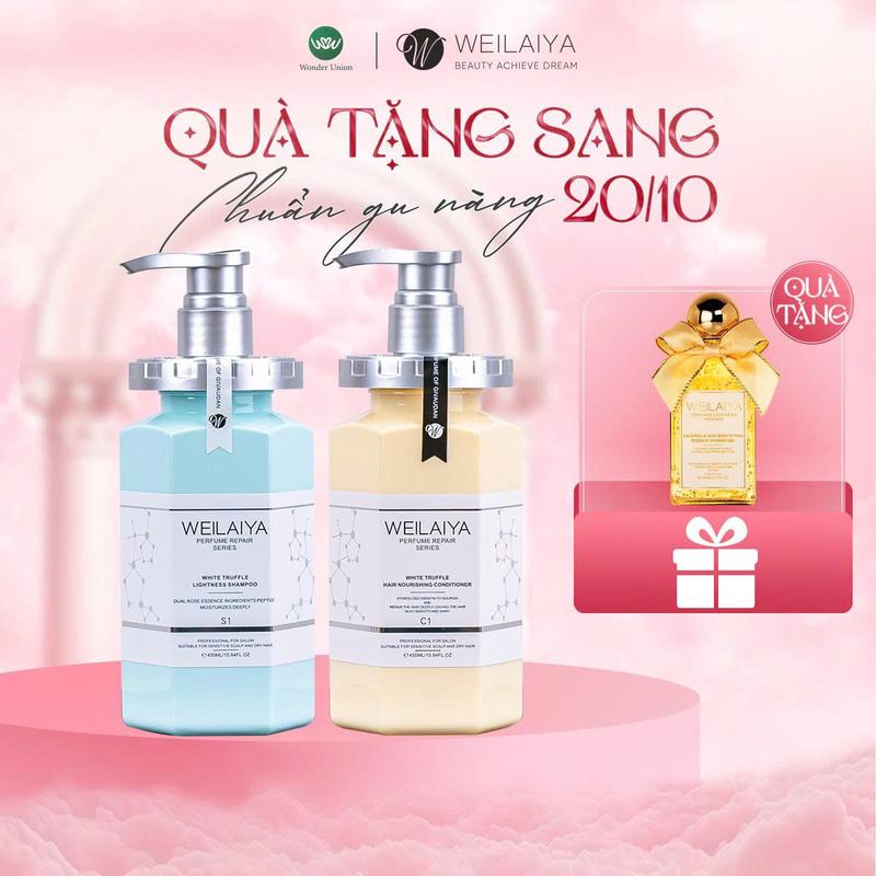Bộ dầu gội & dầu xả cho mái tóc bóng mượt cung cấp dưỡng chất, dưỡng tóc giúp tóc chắc khỏe chiết xuất nấm Truffle Weilaiya