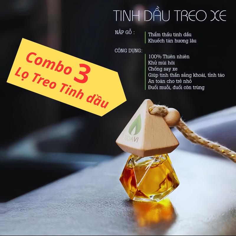 COMBO 3 Lọ Tinh dầu nguyên chất thiên nhiên treo xe Ô TÔ , Tủ Quần Áo , Nhà Tắm , Phòng Ngủ Nhỏ,.... khử mùi hôi , dung tích 8ml Dầu Thơm Phòng Dầu Thơm