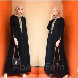 Abaya Hitam Turkey Gamis Maxi Dress Arab Saudi Bordir Zephy Turki Umroh Dubai Heydi Sabyan