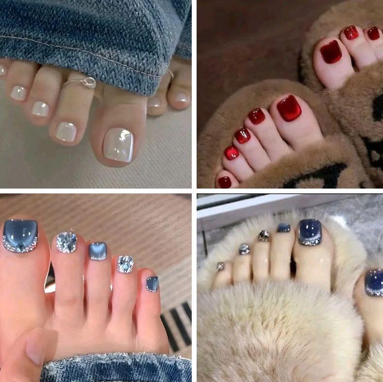 Tổng hợp các mẫu Nail chân mắt mèo siêu cấp Nailbox xinh đẹp bộ 24 móng+ được kèm phụ kiện keo dán Nữ Women