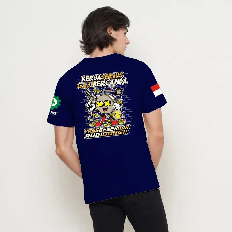KAOS PRIA KERJA SERIUS GAJI BERCANDA 2 | SIMPLE  DINAMIS  DAN MEMBERIKAN KESAN KASUAL 5