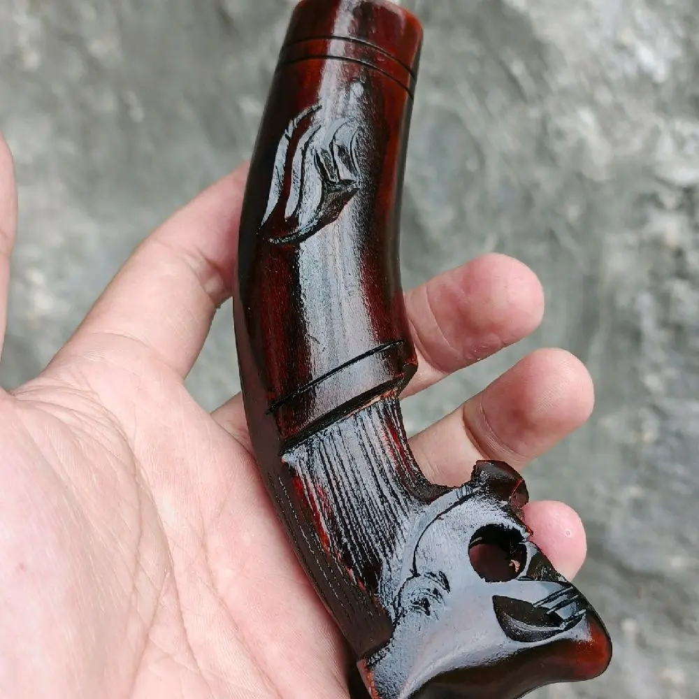 GAGANG PISAU BAHAN KAYU RASAMALA UKIRAN MCAN MERAH 13 CM