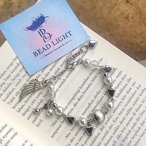 Gelang manik costume shell wings | by Beadlight | Gelang silver | beads bracelet | paku9