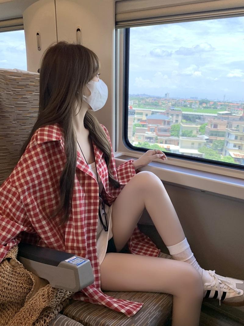 Product Introduction of Korean style new loose and versatile long-sleeved plaid shirt Top Womenswear Blouse Lingerie Women Comfort Longsleeve w512 5