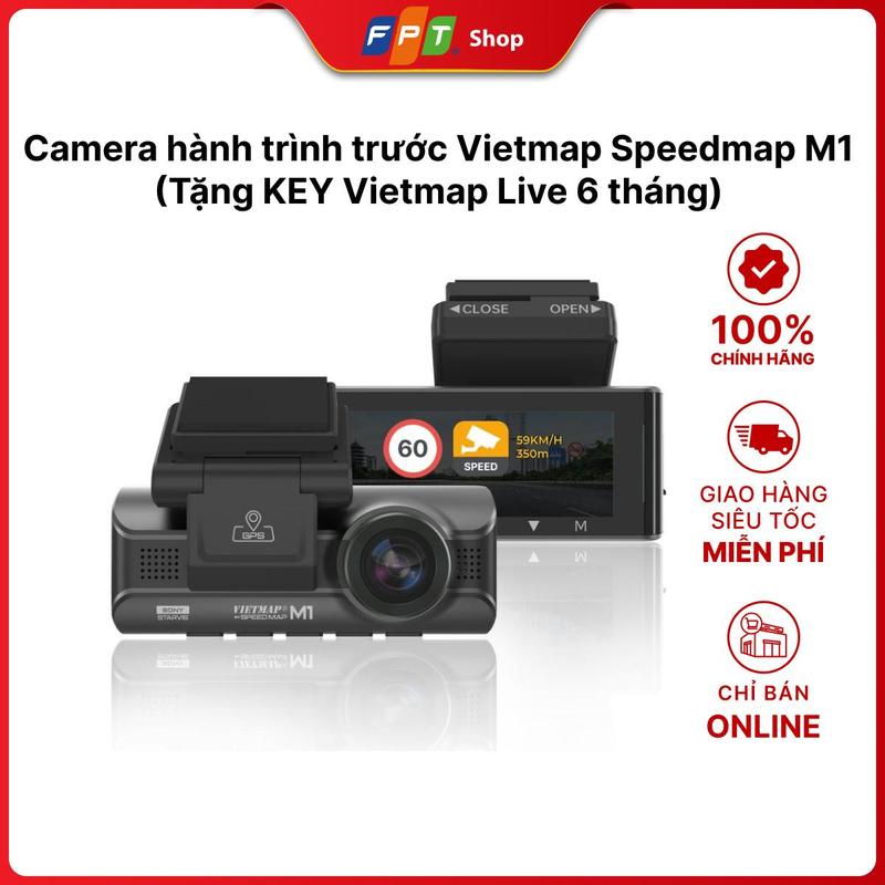  Camera hành trình trước Vietmap Speedmap M1  Tặng kèm key Vietmap Live 6 tháng + thẻ nhớ 64GB  
