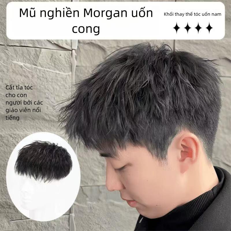 Tóc giả nam tóc giả kẹp đầu Hàn Quốc tóc ngắn xoăn tự nhiên chất liệu tóc thật thời trang và hợp thời trang cho nam giới trẻ kiểu dáng mới nhất năm 2025