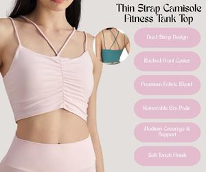 Bare Sensation Sports Bra –Strappy Camisole with Built-in Layer & Open Back for Yoga & Fitness[YA49]