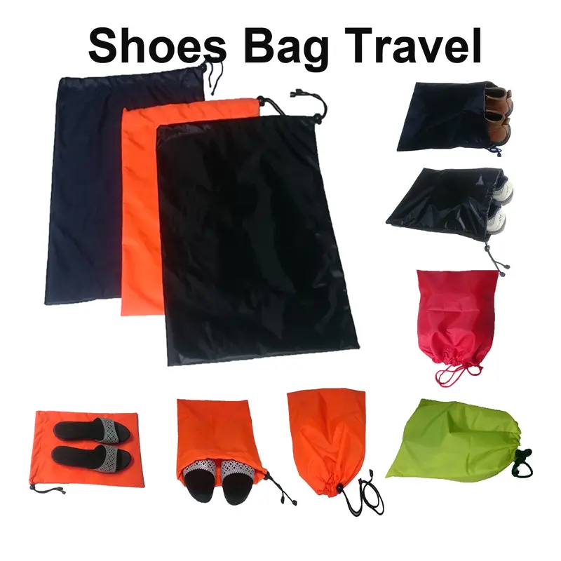 2 Tas Sepatu/Kantong Sepatu/Shoes Bag Untuk  Travel Umroh Haji anti air Hitam Pouch 0