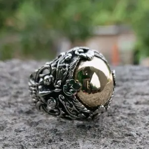 Cincin wesi kuning panca datu/badar emas panca datu ring ukir barong