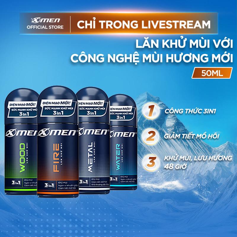 Lăn khử mùi Xmen 50ml Fire / Wood / Water / Metal