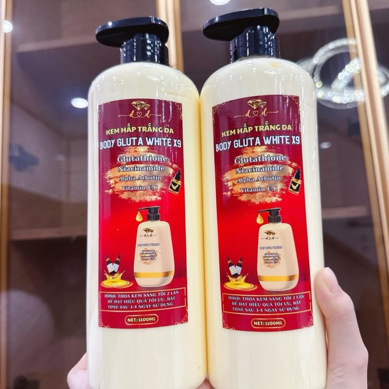  Combo 2 Chai Dưỡng Trắng Toàn Thân - Kem Body Gluta White X9  1000ml Mỗi Chai  