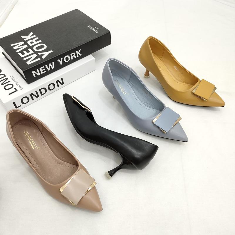 Simoncelli Sepatu Wanita Heels 5 Cm Sepatu Kerja Kuliah Kondangan Heels Kerja Pesta Hitam Khaki Elegant Import PHC98-JU Shoes 2