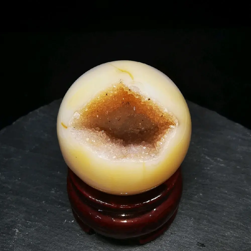 Natural Druzy Agate Sphere 40mm Diameter  with opening